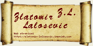 Zlatomir Lalošević vizit kartica